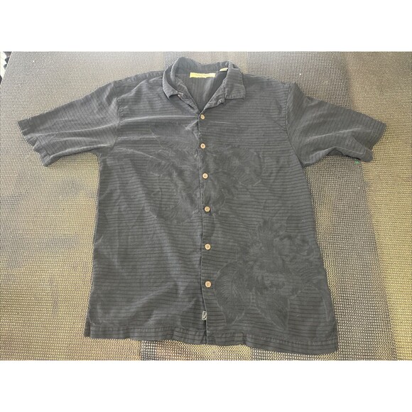 Tommy Bahama Other - Tommy Bahama Black‎ Silk Short Sleeve Button Up Shirt Easy Care Men's Me…